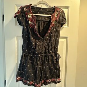 Free People Black and Red Swim Coverup